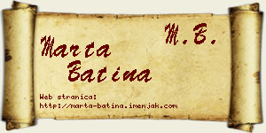 Marta Batina vizit kartica